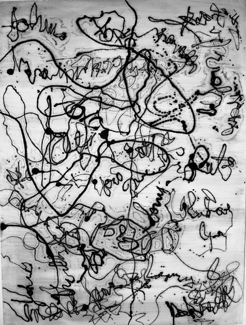 3 Minute apology letter drip painting by George Valdez