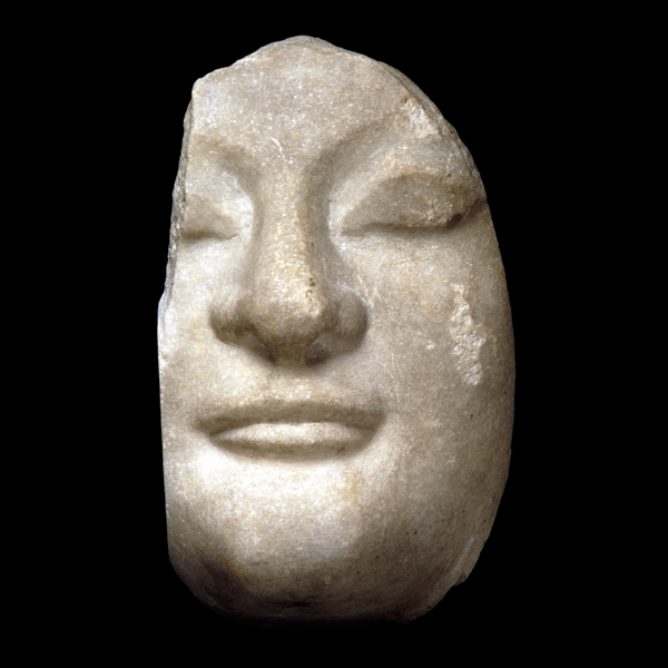 Marble head of a woman Greek, about 550-520 BC From the Temple of Artemis at Ephesos, modern Turkey