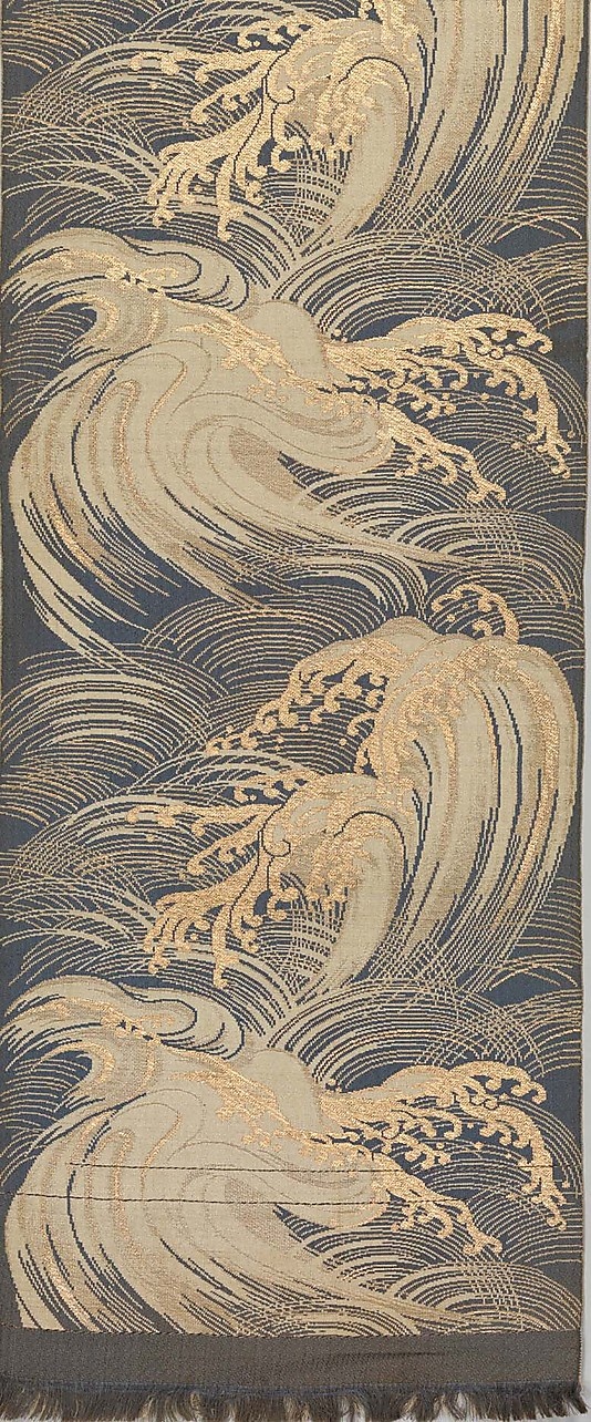 Obi with Stylized Waves The Metropolitan Museum of Art
